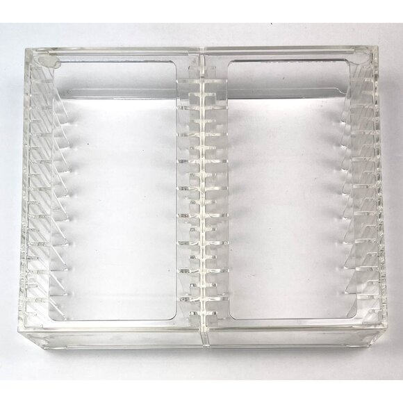 VTG 1993 Lot 5 Clear Acrylic Audio Cassette Rack Organizer Storage Holds 100 EUC - Picture 3 of 5